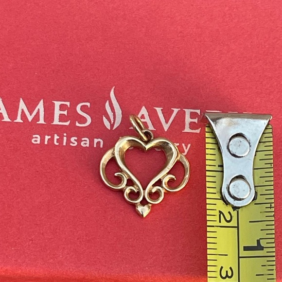 James Avery 14k yellow gold heart scroll charm pendant - Picture 4 of 7